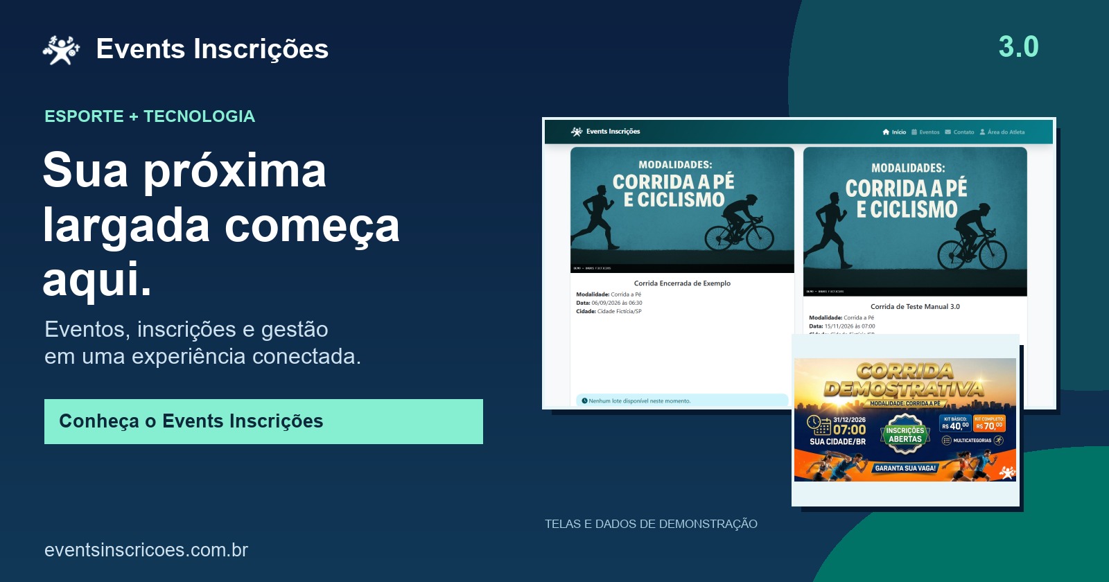 Sua próxima largada começa aqui. Encontre eventos e viva sua próxima experiência no esporte.